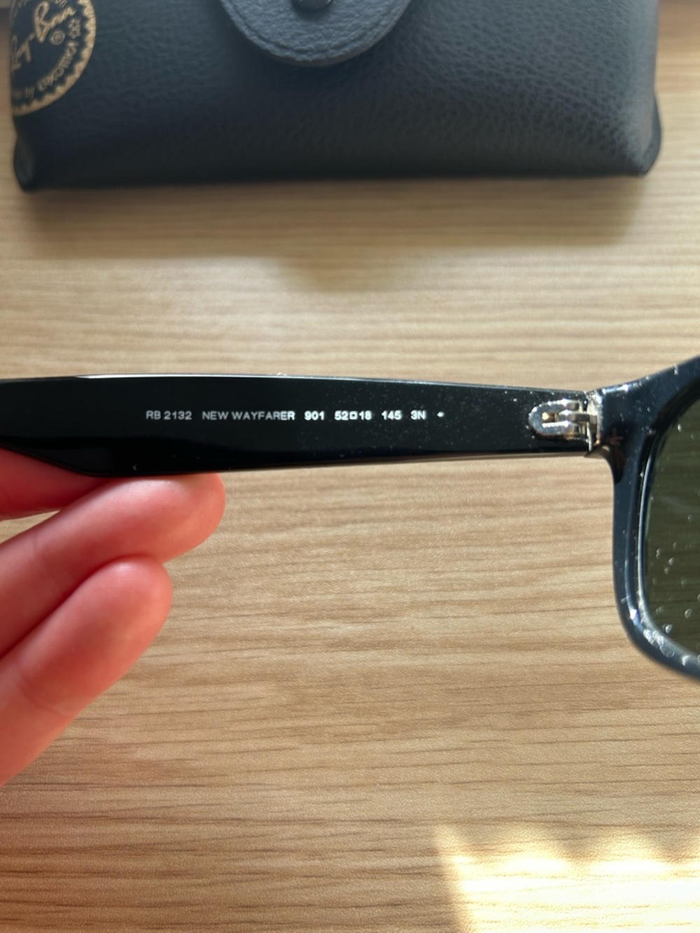 Ray-Ban New Wayfarer Sunglasses in Black - Picture 4 of 6